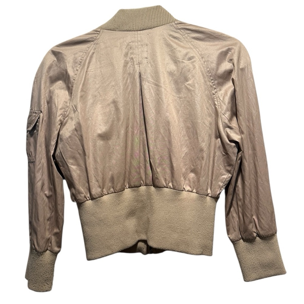 bebe Vintage Y2k Beige Gold Bomber Jacket Size M - Picture 3 of 7
